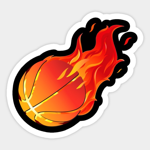 Best flaming basket ball Sticker by DavidLoblaw